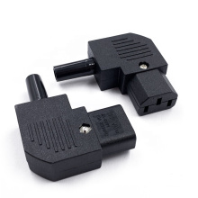 JEC Re-wirable AC Power Plugs Adaptor IEC C13 C14 90 Degree Horizontal Connector Male Female Assembly EU US  Plug Adapter